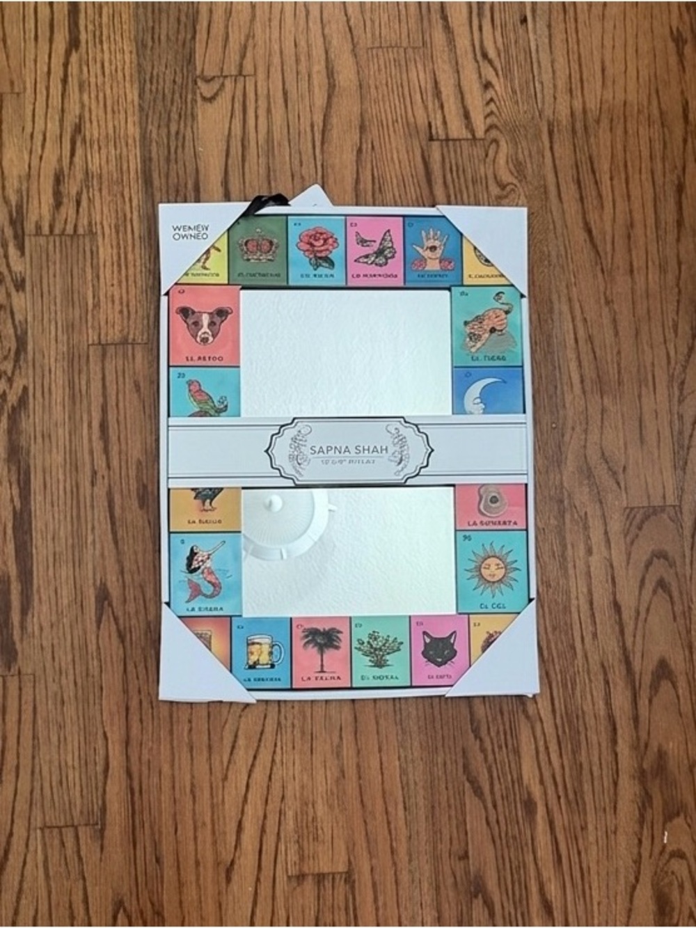 Sapna Shah Loteria Cards 12x16 Mirror Framed NWT